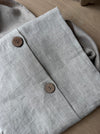 Linen Cushion Cover with Coconut shell  buttons | Linen Pillowcase - Pouli