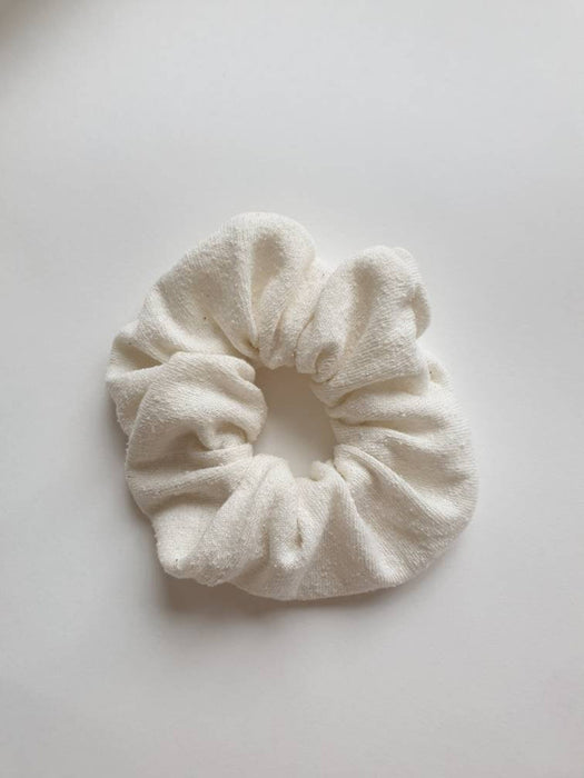 Scrunchie, organic cotton velvet or raw silk (silk noil) or linen | made with softest high quality off-cuts
