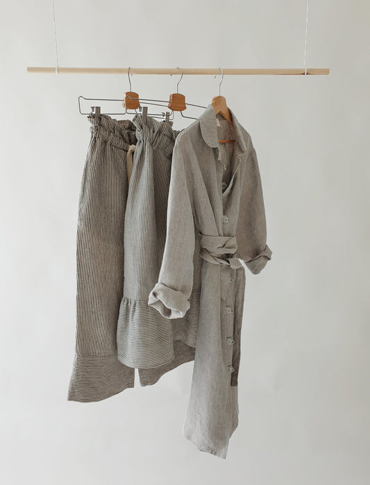 Trousers/Pants | LORI in Linen or Raw silk (Silk Noil) - Pouli