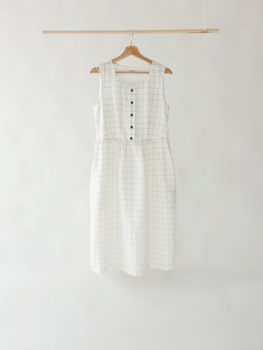Linen Checked Classic Dress | Pouli | Home Textile | PouliTheLabel